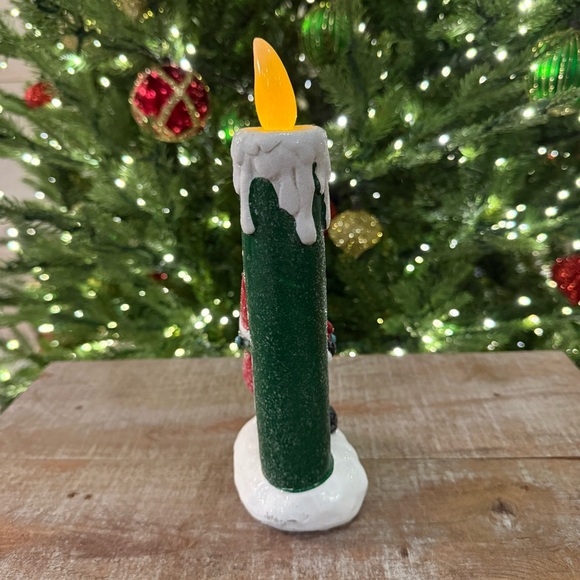 Mr. Christmas Festive Gnome Candle Green and Red - Picture 4 of 8